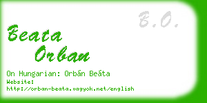 beata orban business card