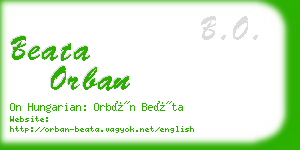 beata orban business card